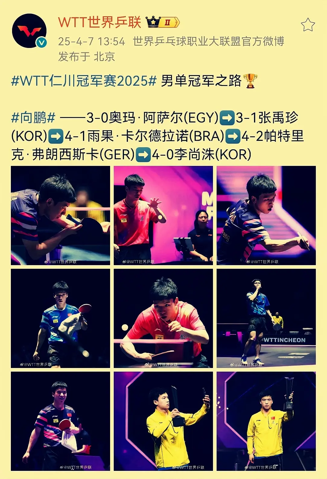 之后迅速被, 战胜过六边, 向鹏的状态